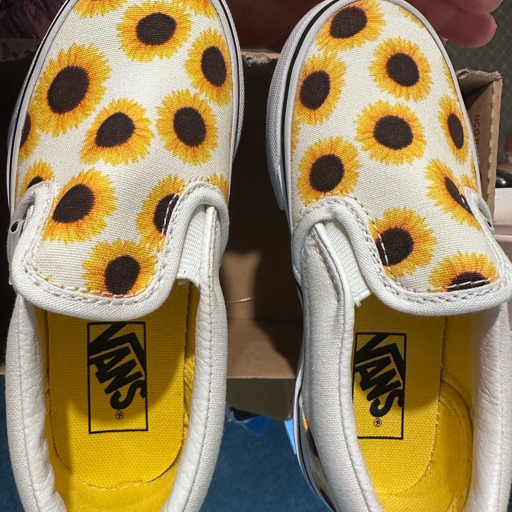 Toddler girls Vans Sunflower Pattern Slip-Ons